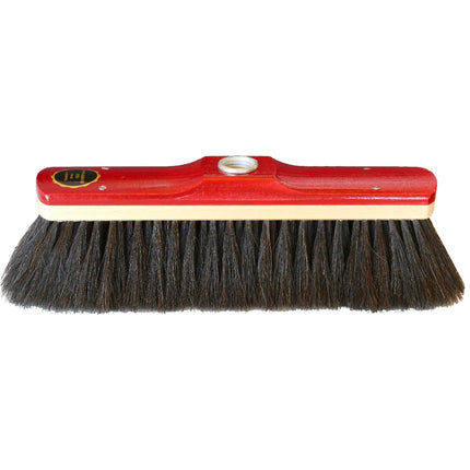 Stubenbesen aus mahagonifarbenem Buchenholz mit reinem Rosshaar und Universalgewinde Ø 24 mm für schonende Reinigung glatter Böden