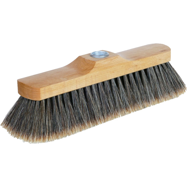 Stubenbesen 28 cm aus geöltem Buchenholz mit geschlitztem Rosshaar – extra feine, antistatische Staubaufnahme für glatte Böden.