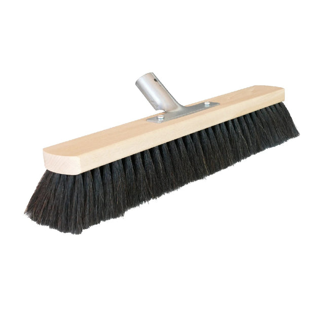 40 cm Saalbesen aus reinem Ross‑Schweifhaar mit Metallhalter – ideal für Innenbereiche, feinen Staub und glatte Böden.