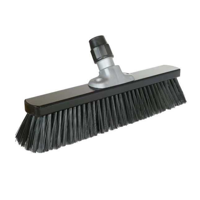 Straßenbesen Blackbody® Schwarz 40 cm mit PET‑Borsten und Universalhalter für groben Schmutz auf Hof, Gehwegen und Außenflächen