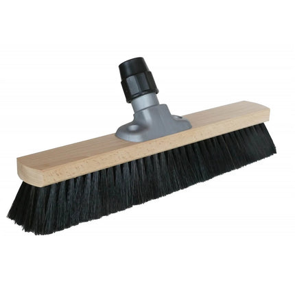 Saalbesen 40 cm mit Kunstborsten‑Mix und Rosshaar für glatte Böden – staubbindend, robust und ideal für Werkstatt, Büro & Schule.