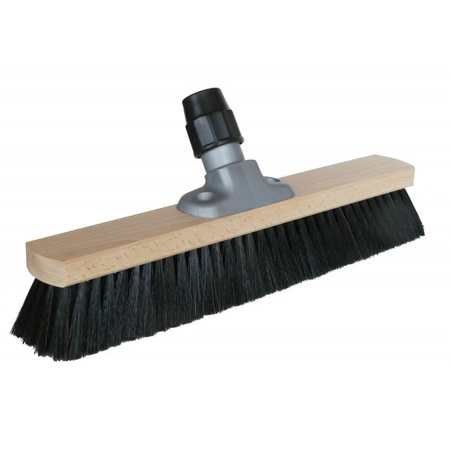 Saalbesen 40 cm mit Kunstborsten‑Mix und Rosshaar für glatte Böden – staubbindend, robust und ideal für Werkstatt, Büro & Schule.