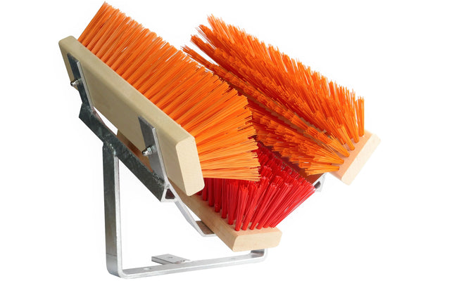 Schuhabstreifer Standard Rot/Orange – 30 cm, PET-Borsten & verzinktes Metall. Für Werkstatt & Hof. Made in Germany.