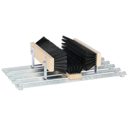 Fußabtreter Exklusiv – Outdoor‑Schuhabstreifer mit Gitterrost & Bürsten für den professionellen Einsatz, Schwarz