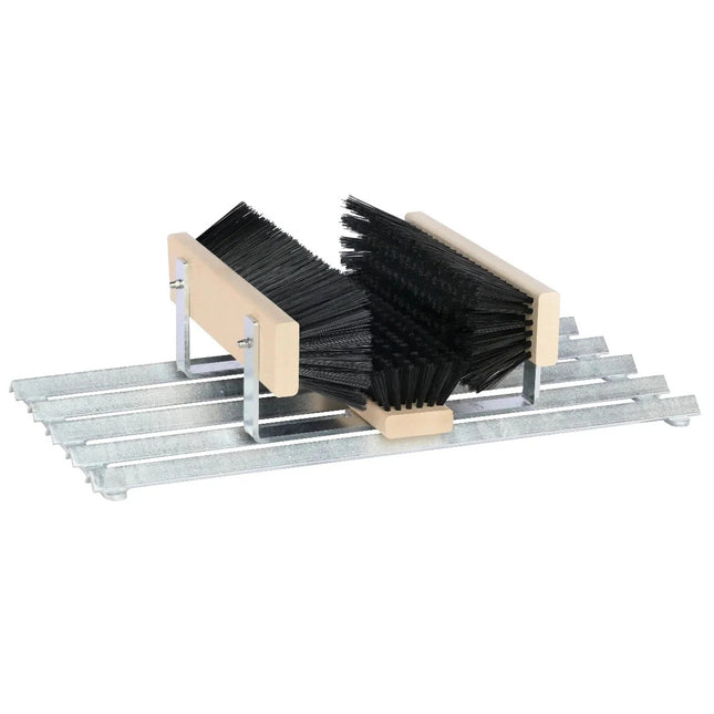 Fußabtreter Exklusiv – Outdoor‑Schuhabstreifer mit Gitterrost & Bürsten für den professionellen Einsatz, Schwarz