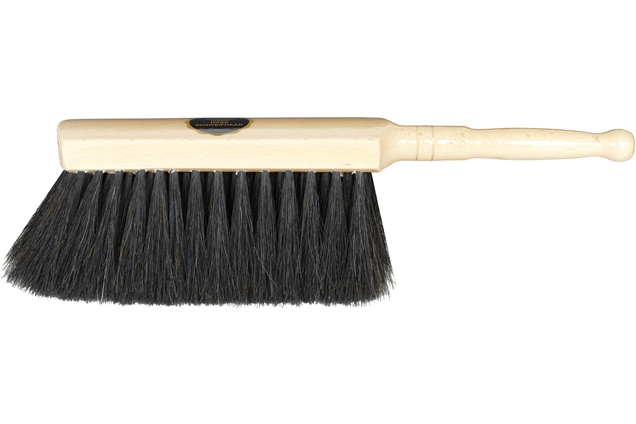 Handfeger aus Buchenholz mit Rosshaar – 30 cm, glänzend lackiert