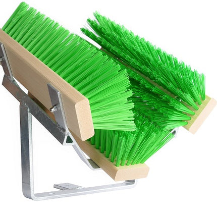 Schuhreiniger mit 3 Bürsten aus Buchenholz – feuerverzinkt & wetterfest für Hof und Eingang