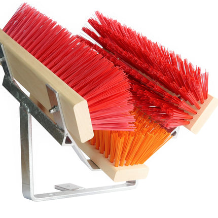 Schuhabstreifer Standard Orange/Rot – 30 cm, PET-Borsten & verzinktes Metall. Für Werkstatt & Hof. Made in Germany.