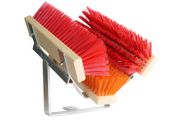 Schuhabstreifer Standard Orange/Rot – 30 cm, PET-Borsten & verzinktes Metall. Für Werkstatt & Hof. Made in Germany.
