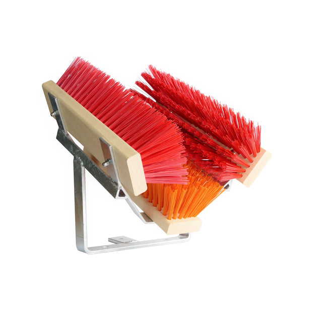 Schuhabstreifer Standard Orange/Rot – 30 cm, PET-Borsten & verzinktes Metall. Für Werkstatt & Hof. Made in Germany.