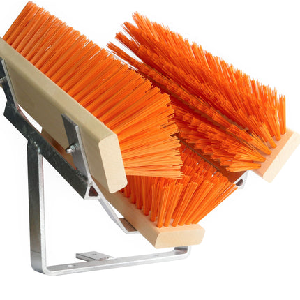 Schuhabstreifer Premium Orange mit verzinktem Metallrahmen und Reiniger Bürsten für Außenbereiche