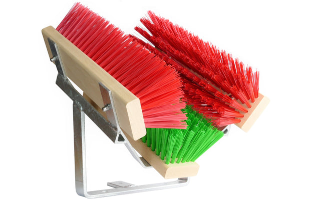 Schuhreiniger für außen - Schuhabstreifer mit Bürsten in Grün und Rot