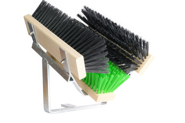 Schuhabstreifer Standard Grün/Schwarz – 30 cm, PET-Borsten & verzinktes Metall. Für Werkstatt & Hof. Made in Germany.