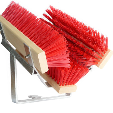 Schuhabstreifer Standard Rot – 30 cm, PET-Borsten & verzinktes Metall. Für Werkstatt & Hof. Made in Germany