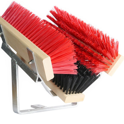 Schuhabstreifer Standard Schwarz/Rot – 30 cm, PET-Borsten & verzinktes Metall. Für Werkstatt & Hof. Made in Germany.