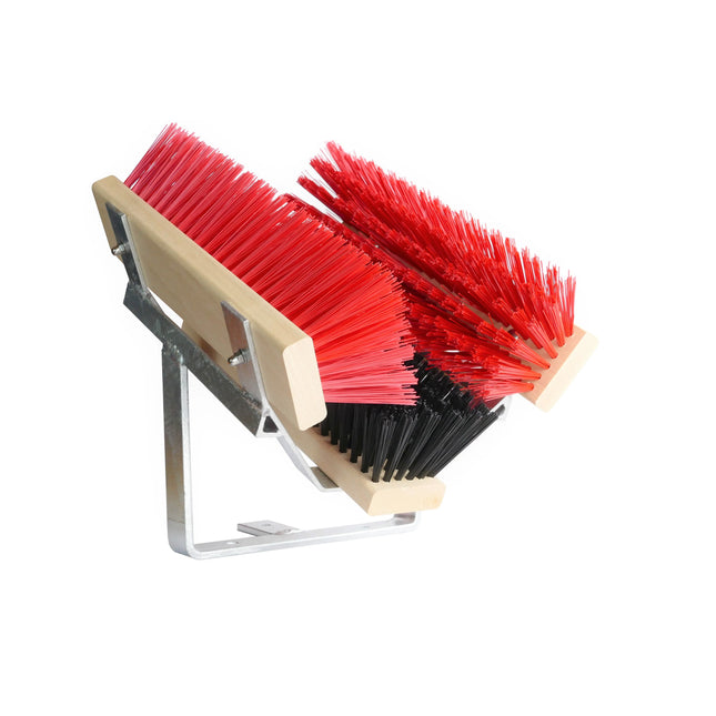 Schuhabstreifer Standard Schwarz/Rot – 30 cm, PET-Borsten & verzinktes Metall. Für Werkstatt & Hof. Made in Germany.