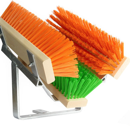 Schuhabstreifer Standard Grün/Orange – 30 cm, PET-Borsten & verzinktes Metall. Für Werkstatt & Hof. Made in Germany.
