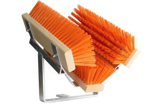 Schuhabstreifer Standard Orange – 30 cm, PET-Borsten & verzinktes Metall. Für Werkstatt & Hof. Made in Germany