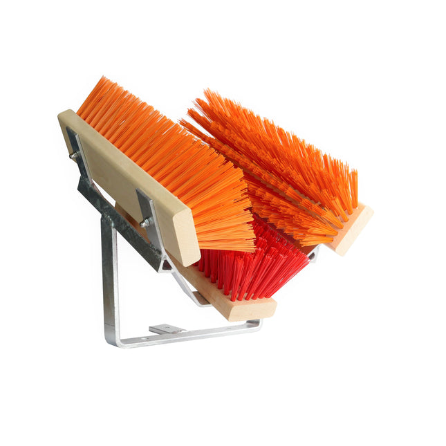 Schuhabstreifer Premium Rot & Orange – 30 cm, PET-Borsten & verzinktes Metall. Für Werkstatt & Hof.