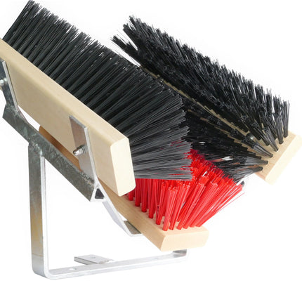 Schuhabstreifer Standard Rot/Schwarz – 30 cm, PET-Borsten & verzinktes Metall. Für Werkstatt & Hof. Made in Germany.