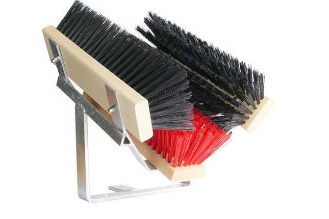 Schuhabstreifer Standard Rot/Schwarz – 30 cm, PET-Borsten & verzinktes Metall. Für Werkstatt & Hof. Made in Germany.