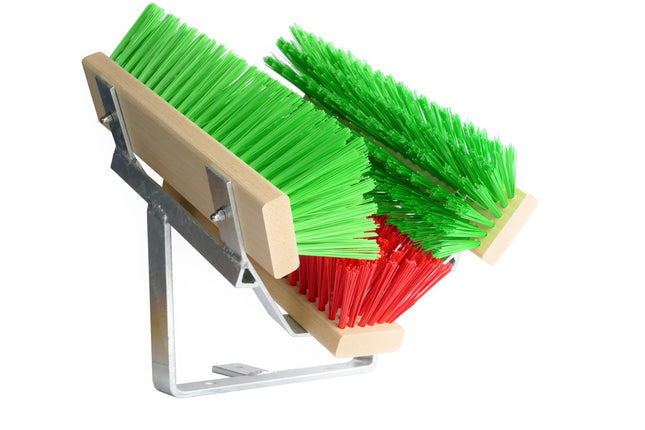 Schuhabstreifer Standard Rot/Grün – 30 cm, PET-Borsten & verzinktes Metall. Für Werkstatt & Hof. Made in Germany.