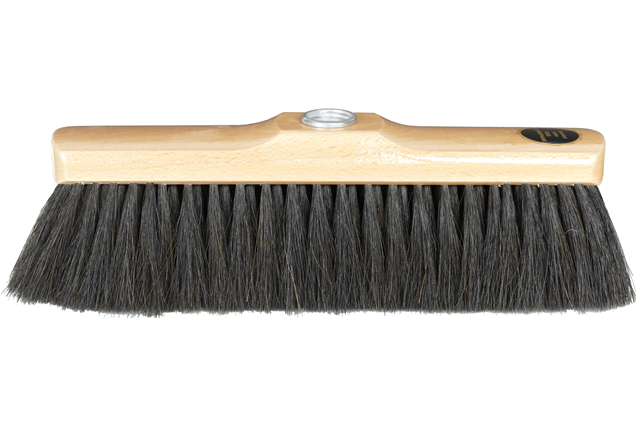 Stubenbesen aus Buchenholz mit Rosshaar – 28 cm, glänzend lackiert