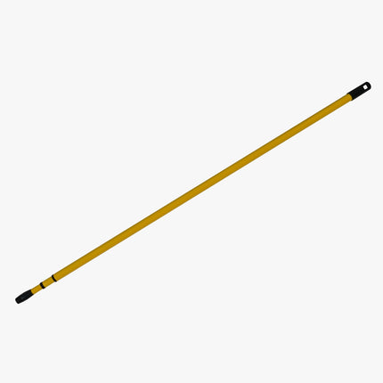 Gelber XL‑Teleskop-Besenstiel aus Metall, 130–340 cm verstellbar – ideal für Fritze® Eckenbesen, Fassaden & hohe Räume.