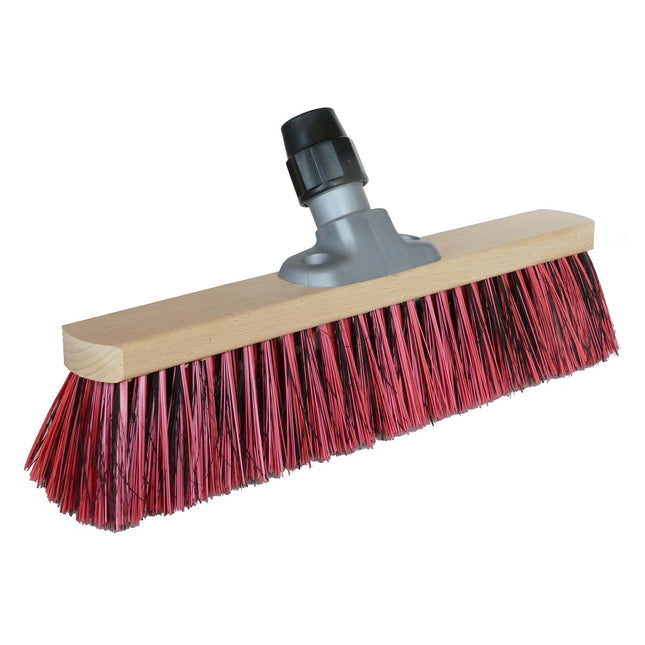 Straßenbesen Rot/Schwarz 60 cm – Arenga-Elaston & Ø 24 mm Universalhalter
