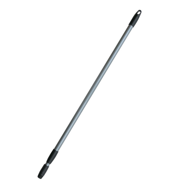 Teleskopstiel Silber 80–140 cm aus Stahlblech – verstellbarer Besenstiel für Stubenbesen mit Innengewinde