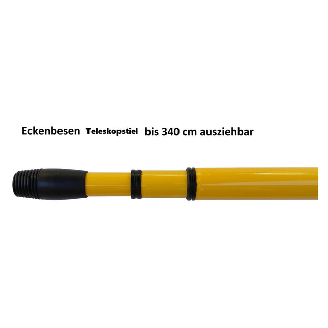 Teleskopstiel XL 130–340 cm Gelb/Schwarz – robuster Metallstiel für Fassaden- und Eckenbesen