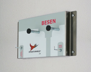 Strukturheld® Lite – Wandhalter für Besen & Kehrset für Haushalt & Werkstatt