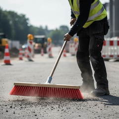 Straßenbesen für Hof, Grundstück & Baustelle – ideal für groben Schmutz, feinen Staub und Sand. Robuste, wetterfeste Borsten.