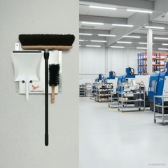 STRUKTURHELD® Wandhalterung mit Kehrset – 5S-Ordnungssystem für Industrie & Gewerbe, Made in Germany