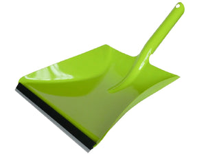 Metall Kehrschaufel in Modern Green mit flexibler Gummilippe, nimmt feinen Schmutz zuverlässig auf und eignet sich für Haushalt & Gewerbe