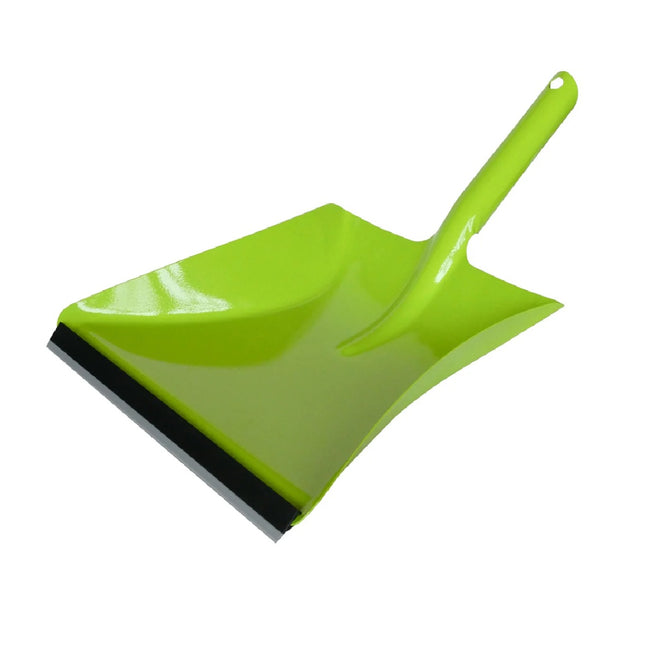 Metall Kehrschaufel in Modern Green mit flexibler Gummilippe, nimmt feinen Schmutz zuverlässig auf und eignet sich für Haushalt & Gewerbe