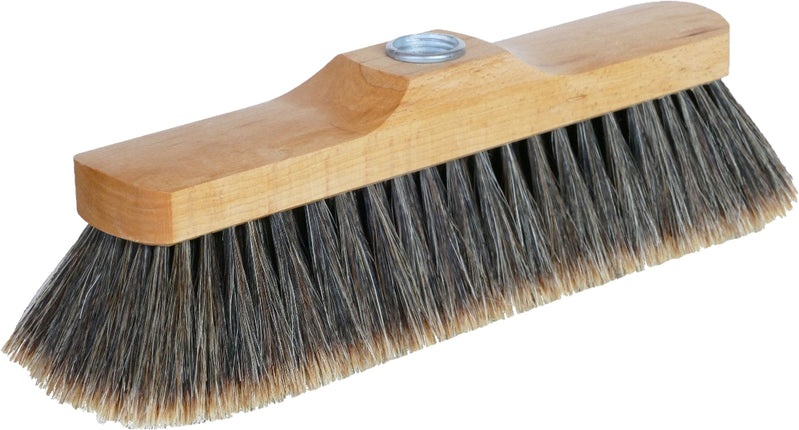 Stubenbesen 28 cm aus geöltem Buchenholz mit geschlitztem Rosshaar – extra feine, antistatische Staubaufnahme für glatte Böden.
