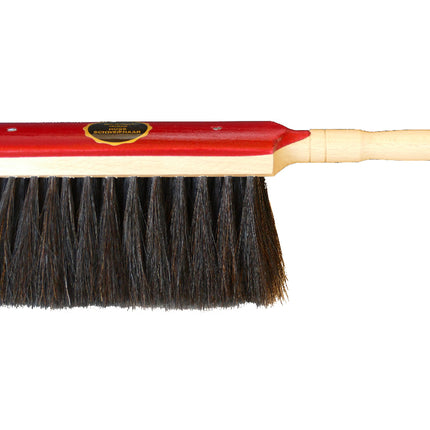 Handfeger Premium 30 cm aus Buchenholz mit Rosshaar in Mahagoni‑Optik – schonende, staubbindende Reinigung für empfindliche Böden.