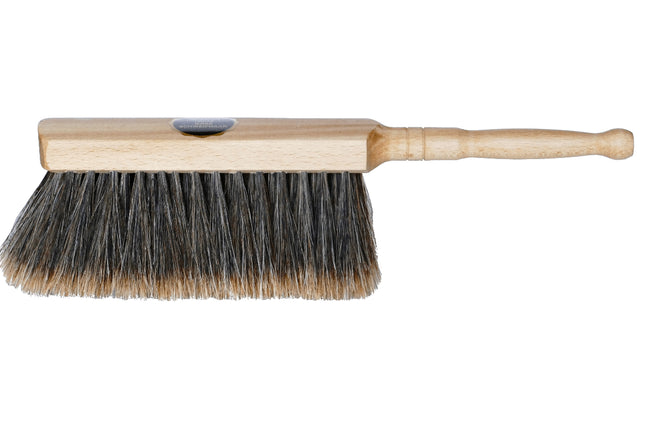 Handfeger 30 cm aus geöltem Buchenholz mit geschlitztem Rosshaar – antistatisch, staubbindend und ideal für Parkett, Laminat & Fliesen.