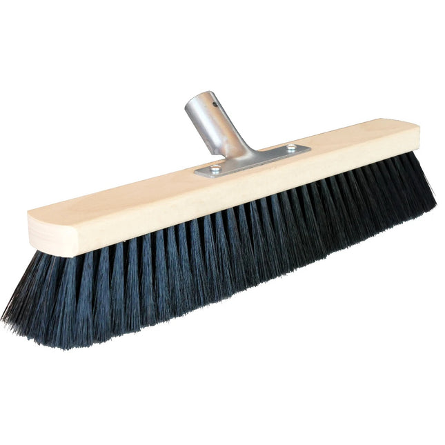 60 cm Saalbesen mit robustem Kunstborsten‑Mix & Metallhalter – ideal für Innenbereiche, Hallen und glatte Böden.