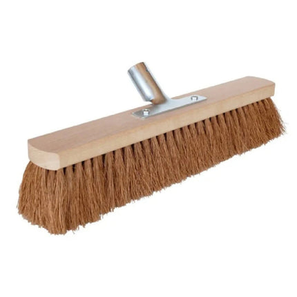 Saalbesen Kokos 60 cm mit Metallhalter – weiche Naturborsten für trockene Innenböden, robustes Buchenholz, antistatisch und staubbindend.