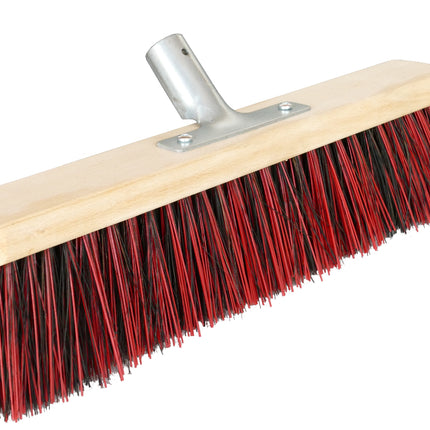 Straßenbesen 40 cm Rot/Schwarz mit Arenga‑Elaston‑Mix – stark gegen groben & feinen Schmutz auf Hof, Wegen & Außenflächen.