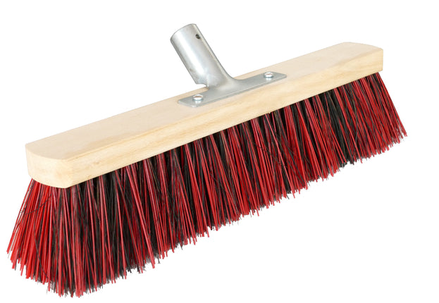 Straßenbesen 60 cm Rot/Schwarz – Arenga‑Elaston‑Mix für groben & feinen Schmutz. Ideal für Hof, Wege, Werkstatt & Außenflächen.