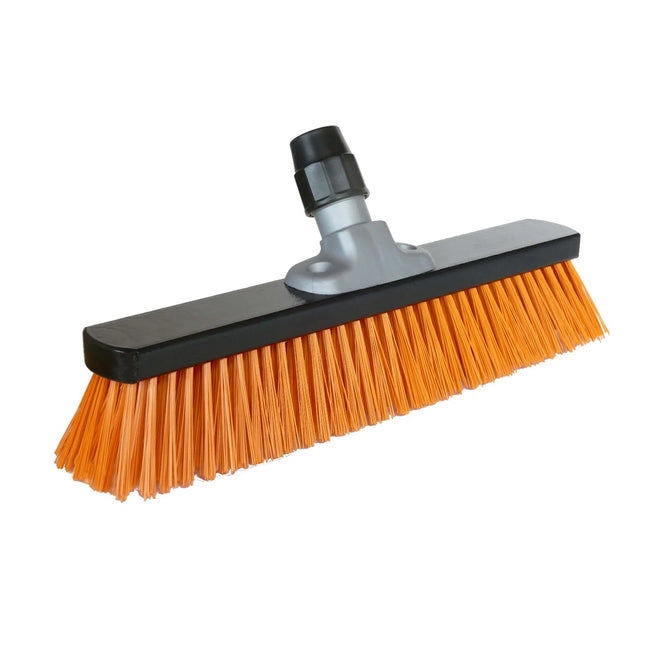 Straßenbesen Blackbody® Orange 40 cm mit PET‑Borsten und Universalhalter für groben Schmutz auf Hof, Gehwegen und Außenflächen