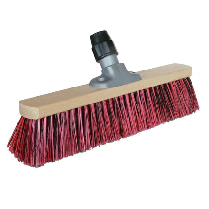 Straßenbesen 40 cm mit Arenga‑Elaston‑Borsten, Buchenholzkörper und Universalhalter – ideal für groben und feinen Schmutz auf Außenflächen