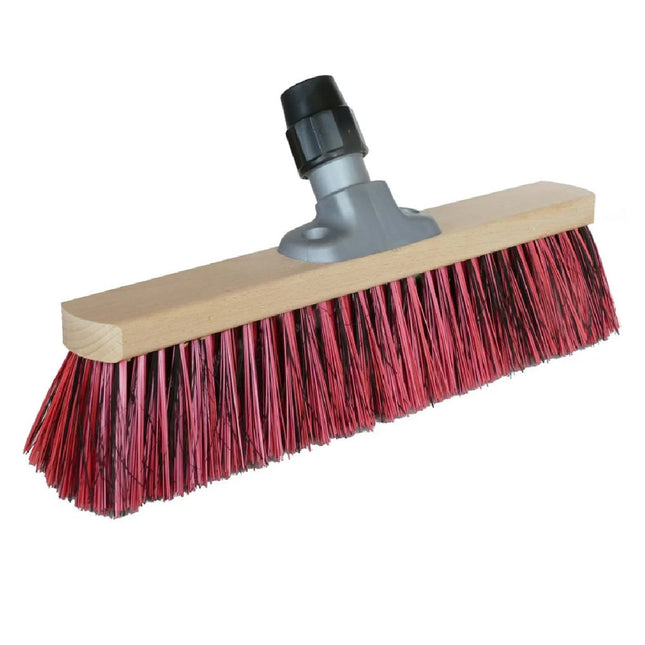 Straßenbesen 60 cm aus Buchenholz mit Arenga‑Elaston‑Mix und Universal‑Stielhalter für groben & feinen Schmutz auf großen Außenflächen