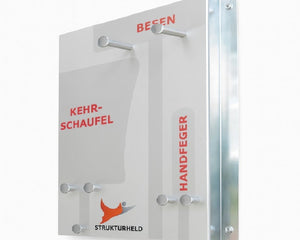 STRUKTURHELD® Industry – 5S Besen Wandhalterung aus Aluminium – Ordnungssystem für Industrie & Werkstatt