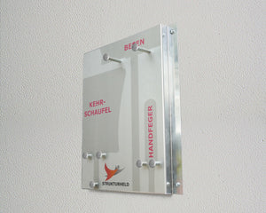 STRUKTURHELD® INDUSTRY – Wandhalterung für Besen, Handfeger & Kehrschaufel | 5S-Ordnungssystem aus Aluminium | Made in Germany