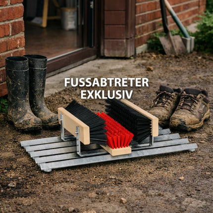 Fußabtreter Outdoor mit Bürsten – reinigt Schuhsohlen zuverlässig vor Haus, Garten und Werkstatt