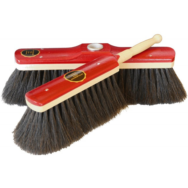 Stubenbesen-Set mit Mahagoni-Optik und Rosshaar – für empfindliche Böden